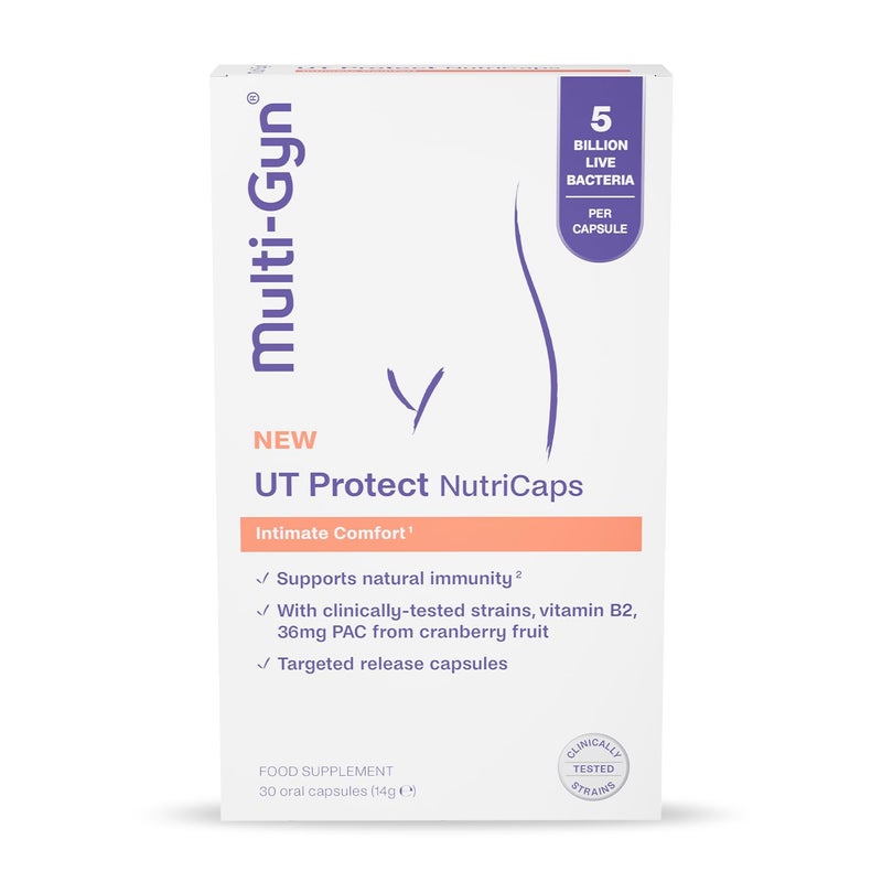 Multi-Gyn UT Protect NutriCaps - Gut Health & Balanced Flora with 5 Billion CFU per capsule - Support Women's Intimate Flora and Natural Immunity, Clinically Tested Strains & Targeted Release Capsules